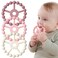 3 Pack Ring Teether Baby Infant Toys, Silicone Teething Ring Toys for Babies 0-6 Months, Seposeve Baby Teethers 6-12 Months 12-24 Months, Easy to Grasp Toy, Baby Teething Relief, Purple Pink White