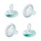 Tommee Tippee Breast Like Night Pacifier, 0-6, Pack of 4 Pacifiers Months with Breast-Like Shape and Glow in the Dark Technology
