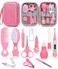 Baby Healthcare and Grooming Kit, Safety Newborn Nursery Baby Care Kit, with Hair Brush Comb, Nail Clipper, Thermometer, Pacifier Clip, Baby Registry Search, Newborn Essentials Girls Boys (Pink)
