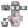 Kopi Baby Portable Diaper Changing Pad - Baby Diaper Changer Travel Bag with Wipes Pocket, Smart Design Portable Changing Mat, Infant Travel Station Kit, Gift for Newborn Girl &amp; Boy - Grey