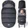 Orzbow Universal Footmuff for Stroller, Winter Warm Baby Stroller Bunting Bag, Waterproof Windproof Warm Coral Fleece Lined for Toddler Stroller Sleeping Bag (Black)