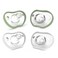 Nanobebe Baby Pacifiers 0-3 Month - Orthodontic, Curves Comfortably with Face Contour, Award Winning for Breastfeeding Babies, 100% Silicone, Baby Registry Gift 4pk, Sage/White