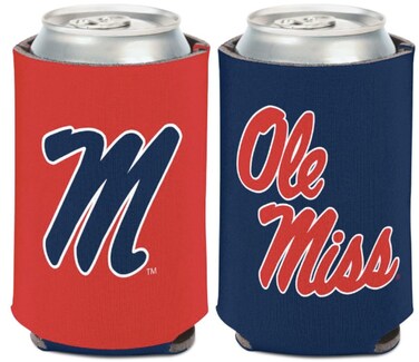 NCAA University Mississippi Rebels Ole Miss 1 Pack 12 oz. 2-Sided Can Cooler