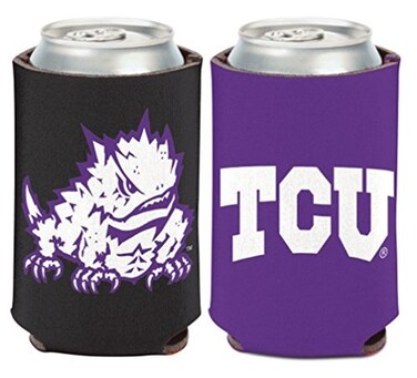 WinCraft NCAA Texas Christian University Horned Frogs TCU 1-Pack 12 oz. 2-Sided Can Cooler