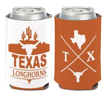 NCAA Texas Longhorns Can Cooler 1-Pack 12 oz. 2-Sided Design