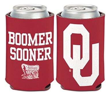WinCraft NCAA University Oklahoma Sooners 1 Pack 12 oz. 2-Sided Can Cooler