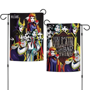 WinCraft Villains Disney Villains You Say Garden Flags 2 Sided 12.5" x 18", Multi, One Size