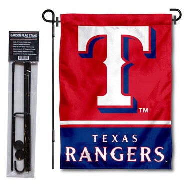 WinCraft Texas Rangers Garden Flag with Stand Holder