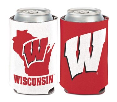 NCAA University Wisconsin Badgers (1-Pack) 12 oz. 2-Sided Can Cooler
