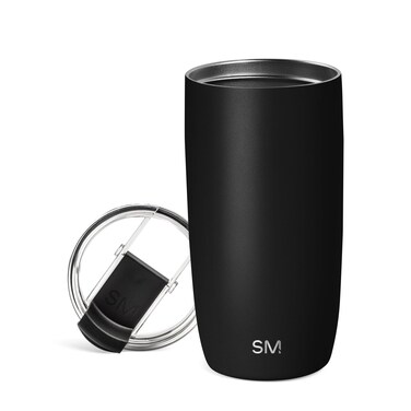 Simple Modern Travel Coffee Mug Tumbler with Flip Lid   Reusable Insulated Stainless Steel Cold Brew Iced Coffee Cup Thermos   Gifts for Women Men Him Her   Voyager Collection   16oz   Midnight Black