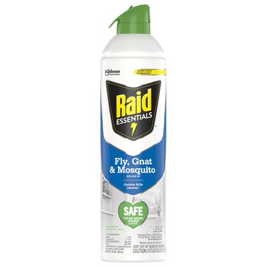 Raid Essentials Fly, Gnat, and Mosquito Killer Aerosol Spray, Safe for Use Around Children and Pets, 10 oz