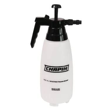 Chapin 10031 2 Liter/.52 Gallon Handheld Multi-Purpose Garden Pump Sprayer with Adjustable Nozzle Thumb Trigger with Lock-on Feature, Translucent White
