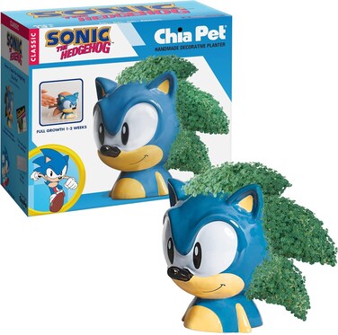 Chia Pet Sonic The Hedgehog with Seed Pack, Decorative Pottery Planter, Easy to Do and Fun to Grow, Novelty Gift, Perfect for Any Occasion