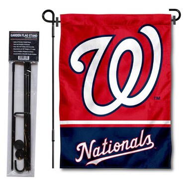 WinCraft Washington Nationals Garden Flag with Stand Holder