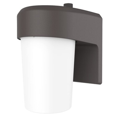 HALO FE 1-Light Bronze LED Outdoor Lantern Sconce with Dusk to Dawn