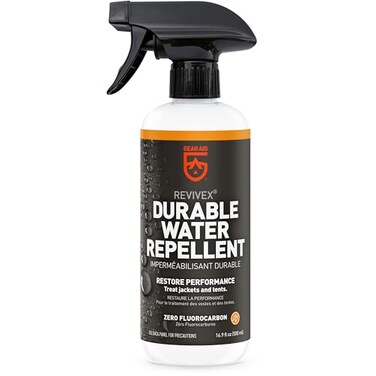 GEAR AID Revivex Durable Water Repellent (DWR) Spray for Waterproofing, Restoring Performance on Nylon Jackets, Gore-TEX, Paddle and Camping Gear, Non-aerosol 16.9 oz
