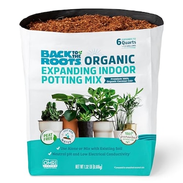 Back to the Roots Organic Indoor Soil Compressed Block Expands to 6 Quarts