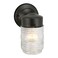 Design House 502195 Jelly Jar Classic 1 Indoor/Outdoor Wall Light with Clear Ribbed Glass for Entryway Porch Patio, 1-Pack, Matte Black