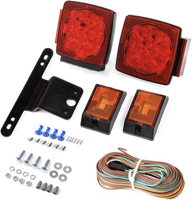 MAXXHAUL 50520 12V LED Compact Submersible Trailer Light Kit for Vehicles Under 80 Inches