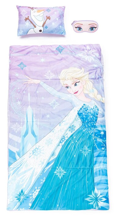Jay Franco Disney Frozen Let It Go 3 Piece Sleepover Set - Cozy &amp; Warm Slumber Bag with Pillow &amp; Eye Mask