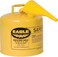 Eagle 5 Gallon Type I Yellow Safety Gas Can for Diesel with Flame Arrester, Self-Closing Lid, and F-15 Funnel, Made in the USA, Galvanized Steel Flammable Storage Can, UI50FSY