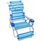 Tommy Bahama 4-Position Face-Opening Read Through Lounger with Ottoman Beach Chair, 35" D x 30.5" W x 41" H, Blue Stripe