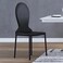 ZURI Modern Montez Rounded Dining Chair in Black Leatherette