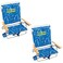 Tommy Bahama 2-Pack 5-Position Classic Lay Flat Backpack Beach Chair with Cooler and Cup Holder, Portable Folding Beach Chair for Tanning, Blue Tropical Leaves