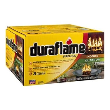Duraflame 6-Pack Indoor/Outdoor Logs for Fireplace &amp; Fire Pit, 3-Hour Burn, 4.5lb Each