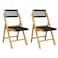 JONATHAN Y FLD1001A-SET2 Olivier Coastal Modern Wood Roped Folding Chair with Adjustable Back Transitional, Bohemian, Classic, Scandinavian, Minimalist, Contemporary, Black/Natural (Set of 2)