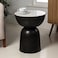 JONATHAN Y MTB1107A Atarah 20" Contemporary Natural Marble/Metal Handmade Hourglass End Table for Living Room, Bedroom, Bathroom, Black/White