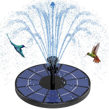 AISITIN 3.5W Solar Fountain Pump Built-in 1500mAh Battery, Solar Bird Bath Fountain with 6 Nozzles, Solar Floating Water Fountain Pump for Bird Bath, Fish Tank, Pond, Pool, Garden and Outdoor