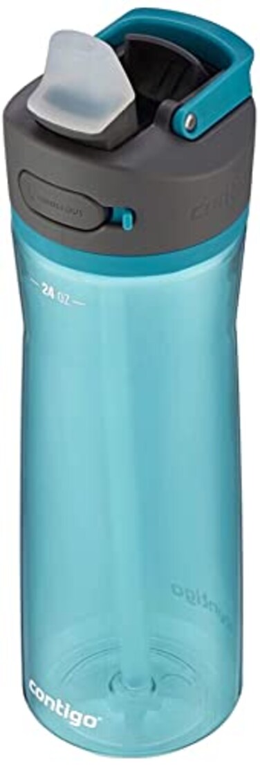 Contigo Ashland 2.0 Leak-Proof, Dishwasher Safe Water Bottle with Lid Lock &amp; Angled Straw, Interchangeable Lid, 24oz - Juniper