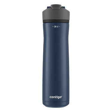 Contigo Cortland Chill 2.0 Blueberry Stainless Steel Water Bottle, Vacuum-Insulated, Spill-Proof Lid, 24oz, Ideal for Hot or Cold Drinks, Interchangeable Lid, Perfect for Kids &amp; Adults
