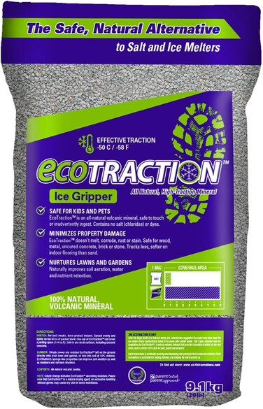 EcoTraction ET9RB All-Natural Volcanic Mineral Ice Traction Granules, 20-Pound