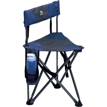 GCI Outdoor 19014 Quick-E-Seat Folding Tripod Field Chair with Backrest, Midnight