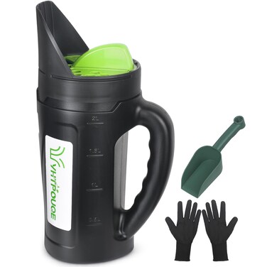 Yhtpouqe Hand held Spreader, Seed Spreader for Ice Melt, Grass Seed, Fertilizer Lawn and Garden. Multiple Adjustable Opening Sizes for Salt,Ice Melt, Up to 80 Oz