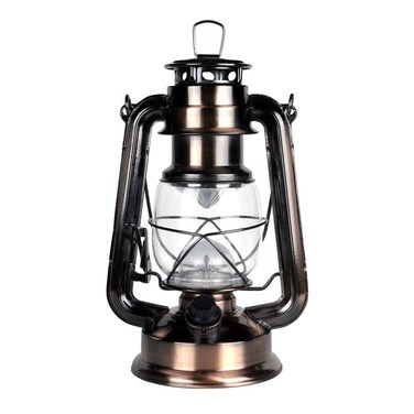 NEBO 15 LED Lantern, 9" Battery Operated Traditional Metal Lantern Design for Indoor/Outdoor Use, Copper