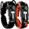 Atomic Bear Paracord Bracelet (2 Pack) - Adjustable - Fire Starter - Loud Whistle - Perfect for Hiking, Camping, Fishing and Hunting - Black &amp; Black+Orange