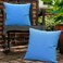 Lewondr Waterproof Outdoor Throw Pillow Cover, 2 Pack Solid PU Coating Throw Pillow Case UV Protection Garden Cushion Cover for Patio Sofa Couch Balcony 18"x18"(45x45cm) - Light Blue