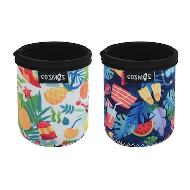 CM Soft Neoprene 7.5 Fl Oz Mini Can Sleeves Insulators Can Cooler Sleek Can Covers for Energy Drink &amp; Beer Cans (7.5 OZ Holiday Pattern (2 Pcs))