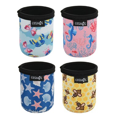 CM Soft Neoprene 7.5 Fl Oz Mini Can Sleeves Insulators Can Cooler Sleek Can Covers for Energy Drink &amp; Beer Cans (7.5 OZ Nature Pattern (4 Pcs))