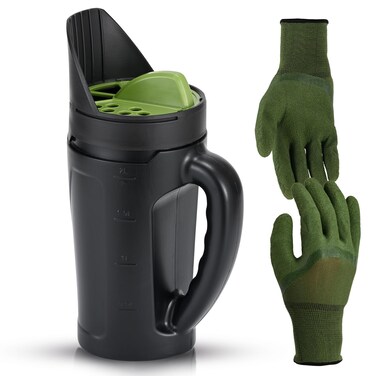 PERSZEN Seed Spreader Hand Held, Hand Spreader Lawn and Garden for Fertilizer Grass Seed Salt Ice Melt Earth Food, Seed Shaker with Multiple Adjustable Opening Sizes for All Purpose, Up to 80 Oz