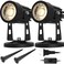 EAGLOD LED Spot Lights Indoor Uplights, 3W Uplight &amp; Down Spotlight Lamp Accent Lighting for Indoor Plants,110V Warm White Up Light 6 FT Cord with Switch (Spiked Stand)