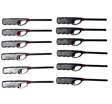 Knights of Armur 12-Pack BBQ Grill Lighter Casings Refillable Butane Gas Candle Fireplace Kitchen Stove Long