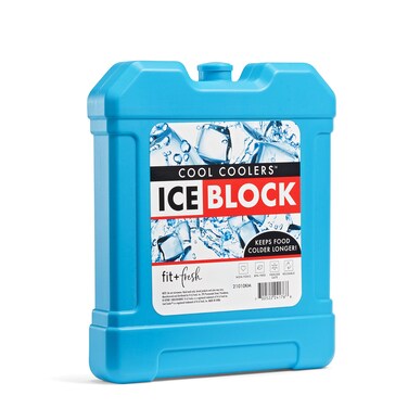Cool Coolers by Fit + Fresh, XL Cooler Ice Block, Large and Powerful Ice Pack, Perfect for Insulated Cooler, Beach Bag, Backpack Cooler &amp; Travel, 1PK, Blue
