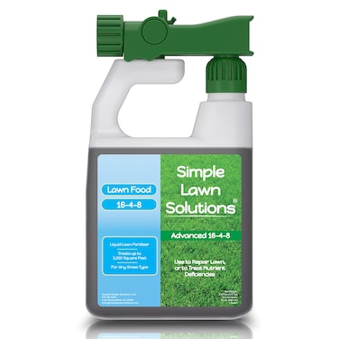 Advanced 16-4-8 Balanced NPK - Lawn Food Quality Liquid Fertilizer - Spring &amp; Summer Concentrated Spray - Any Grass Type - Simple Lawn Solutions (32 Ounce)
