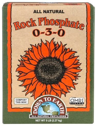 Down To Earth All Natural Fertilizers Organic Rock Phosphate Mix 0-3-0, 5 lb