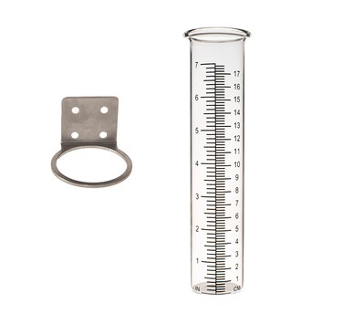 Mateda 7" Capacity Rain Gauge with Stainless Steel Mounting Rack Holder, Post Mount Rain Gauge for Yard Garden Outdoor Home (Style A)