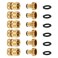 FINEST+ Garden Hose Quick Connector, Solid Brass 3/4 Inch Thread Fitting No-Leak Water Hose Female and Male Easy Connect (6 Sets)